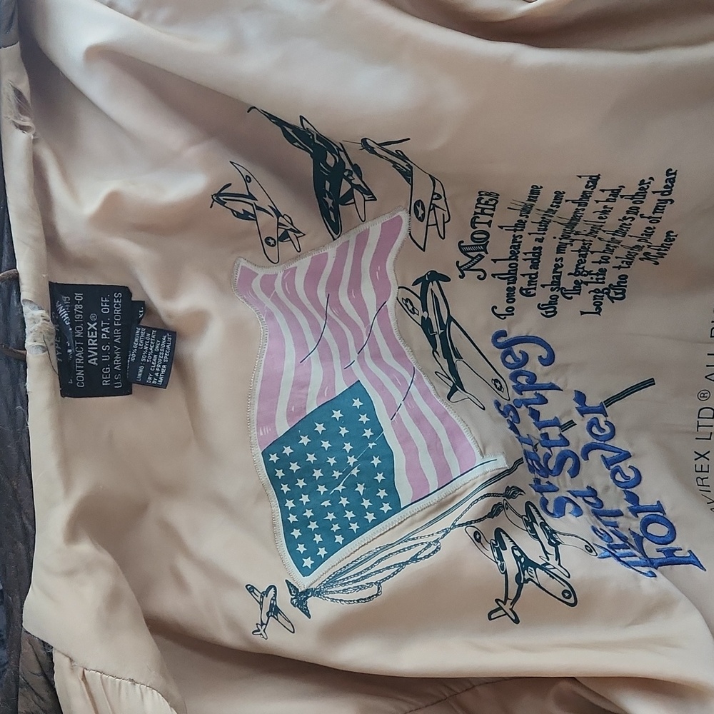 AVIREX , type A-2, contract no. 1978-01, US Army bomber jacket,  XL,